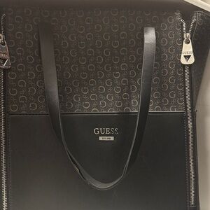 GUESS Black and Brown Patterned Tote